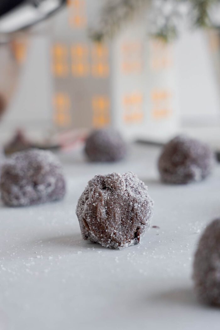 Peppermint Brownie Bites on tray before baking