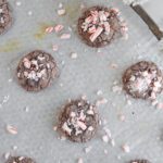 Peppermint Brownie Bites sprinkled with candy canes