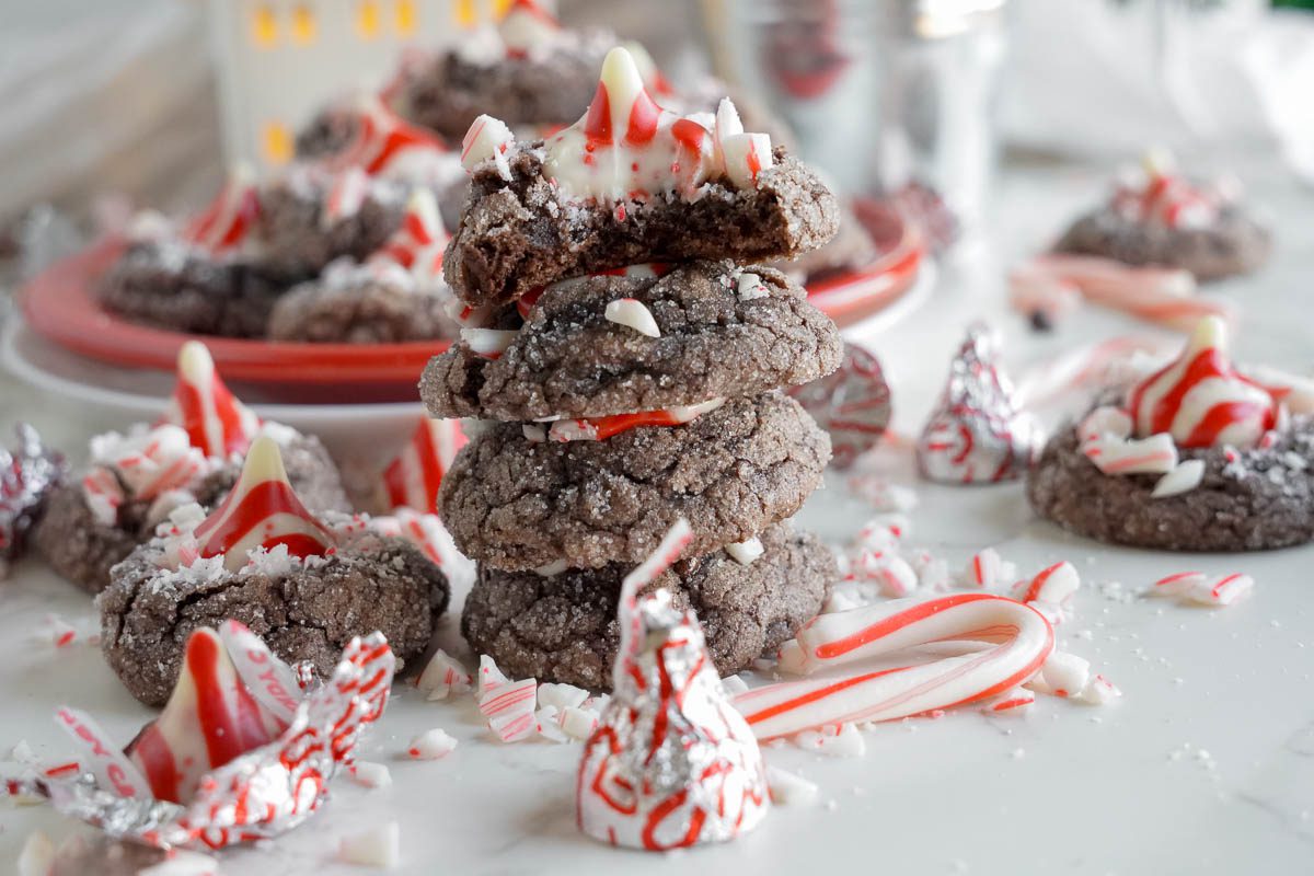 Stack of Peppermint Brownie Bites