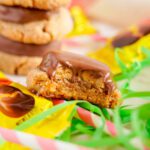 Easter Egg Reese’s Peanut Butter Cookies with Bite out