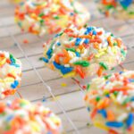 Funfetti Cookies cooling on cooling rack