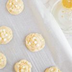 Lemon Cookies baked on a cookie sheet