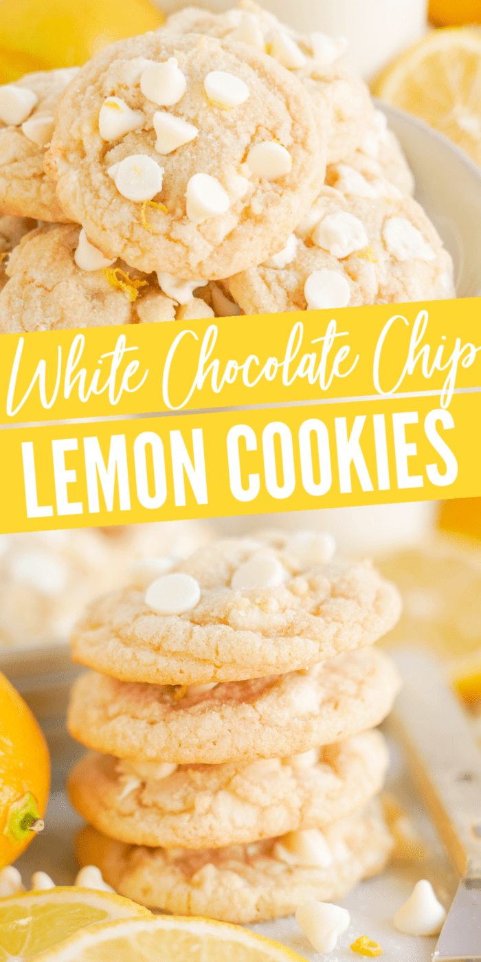 White chocolate chip lemon cookies.