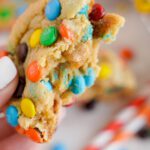 Soft Peanut Butter Cookies with M&Ms