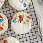 4th of July Cake Mix Cookies Dipped