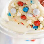 4th of July Cake Mix Cookies Dipping in White Chocolate