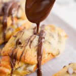 Chocolate Chip Cookie Croissant with chocoalte drizzle