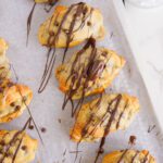 Chocolate Chip Cookie Croissants Drizzled in chocolate