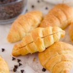 Chocolate Chip Cookie Croissants cut to fil