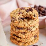 Oatmeal Raisin Cookies in a stack