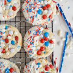 Red white and blue Cake Mix Cookies