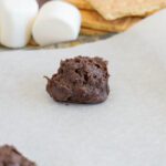 S’mores Brownie Mix Cookies dough ball on parchment paper