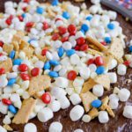 4th of July Brownie Pizza with toppings on top