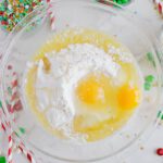 Christmas Cake Mix Cookies batter with cake mix, butter, and eggs