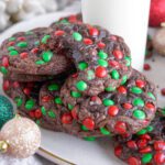 Christmas M&M Chocolate Brownie Cookies