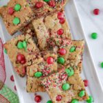 Christmas M&M Cookie Bars