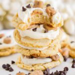 Cookie Dough Cookies Stack with Bite Out