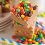 Easy Peanut Butter Fudge with M&Ms