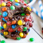 M&M Brownie Mix Cookies stack