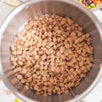 Peanut Butter Fudge Recipe a double boiler with Peanut Butter Baking Chips in bowl
