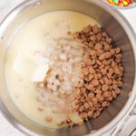 Peanut Butter Fudge Recipe adding Sweetened Condensed Milk and butter