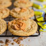 Butterfinger Cookies baked and on cooling rack