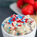 Chocolate Chip Cookie Dough Fruit Dip for the 4th of July